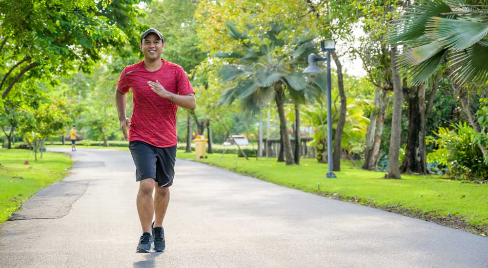 man running in park